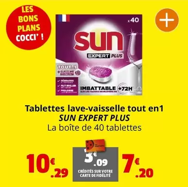 Sun - Tablettes Lave-vaisselle Tout En 1 Expert Plus offre à 10,29€ sur Coccimarket