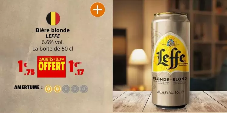 Leffe - Bière Blonde offre à 1,75€ sur Coccinelle Express