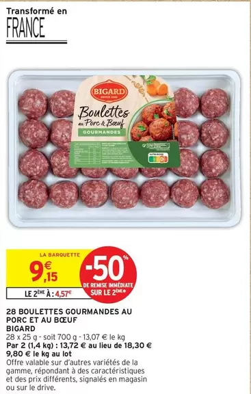 Bigard - Boulettes Gourmandes Au Porc Et Au Boeuf