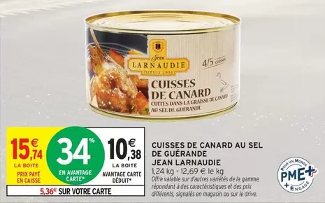 Jean Larnaudie - Cuisses de Canard au Sel de Guérande : Saveur authentique et qualité artisanale