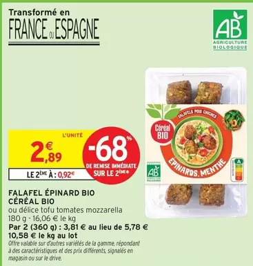 Céréal Bio - Falafel Epinard Bio