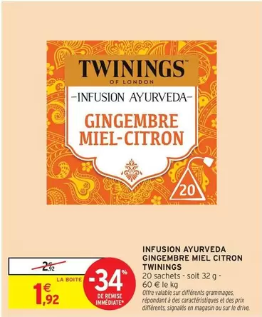 Signal - Infusion Ayurveda Gingembre Miel Citron