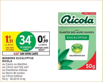 Ricola - Bonbons Eucalyptus