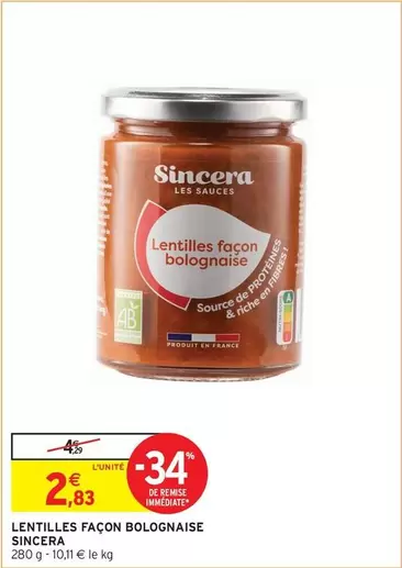 Lentilles Façon Bolognaise