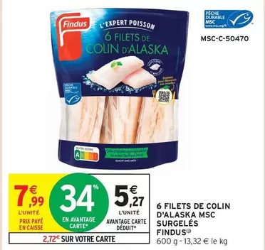 Findus - Filets De Colin D'alaska Msc Surgelés