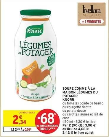 Knorr - Soupe Comme À La Maison Légumes Du Potager : Savourez la fraîcheur des légumes du potager dans une délicieuse soupe, parfaite pour un repas réconfortant.