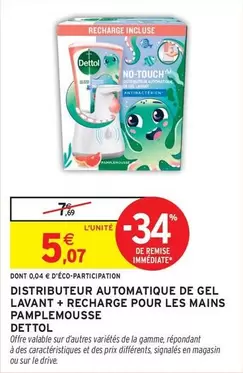 Pamplemousse - Distributeur Automatique de Gel Lavant avec Recharge pour Mains