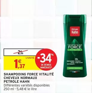 Petrole Hahn - Shampooing Force Vitalité pour Cheveux Normaux