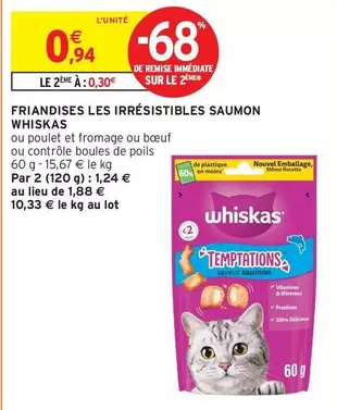 Whiskas - Friandises Les Irresistibles Saumon