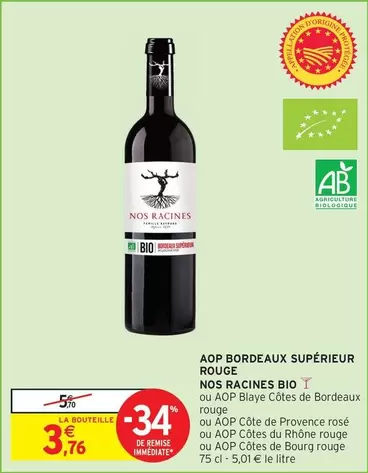 côtes du rhône - aop bordeaux supérieur rouge