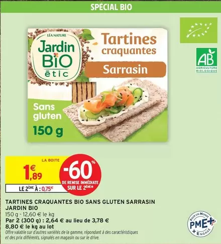 Tartines Craquantes Bio Sans Gluten Sarrasin - Snack Sain et Croquant