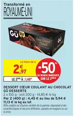 GÜ - Dessert Coeur Coulant Au Chocolat