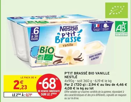 nestlé - p'tit brassé bio vanille