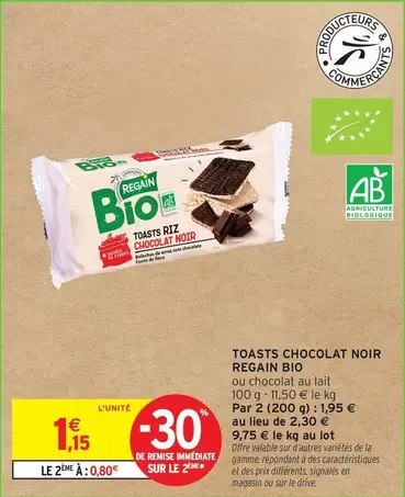 Regain Bio - Toasts Chocolat Noir