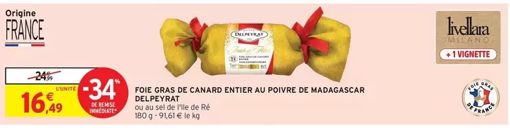 Delpeyrat - Foie Gras de Canard Entier au Poivre de Madagascar : Une délicatesse raffinée à savourer !