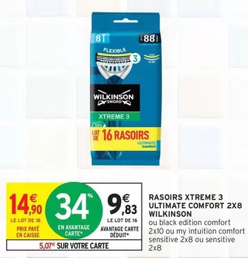 wilkinson - rasoirs xtreme 3 ultimate comfort 2x8