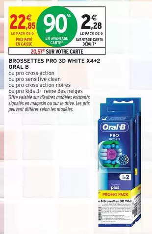 Oral-B - Brossettes Pro 3d White X4+2