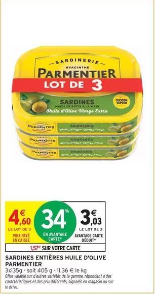 Parmentier - Sardines Entieres Huile D'olive