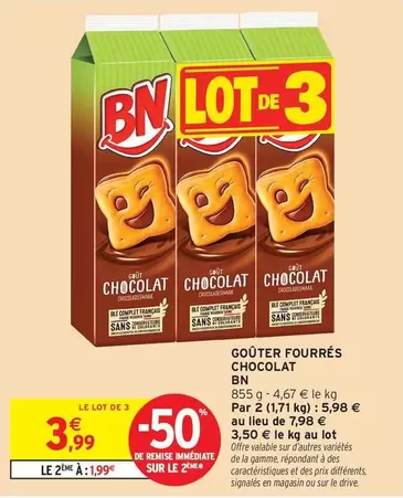 BN Chocolat - Goûter Fourrés Chocolat