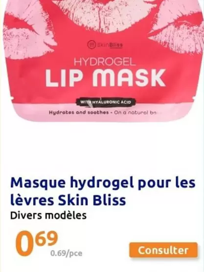 Skin Bliss - Masque Hydrogel Pour Les Lèvres