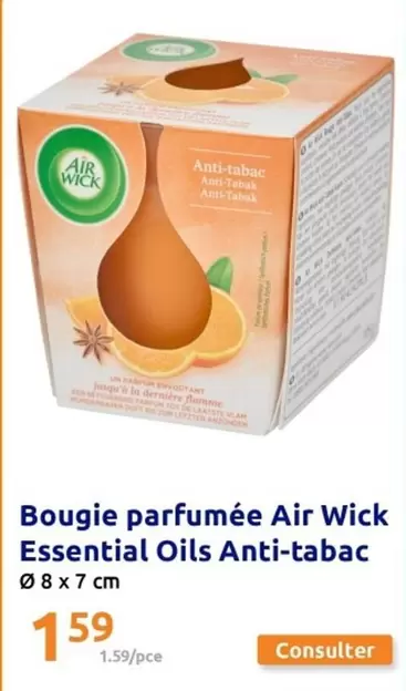 Bis - Bougie Parfumée Air Wick Essential Oils Anti-Tabac : Éliminez les odeurs de tabac avec une ambiance parfumée.