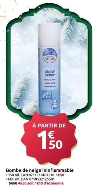 Bombe De Neige Infinflammable offre à 1,5€ sur Mr Bricolage