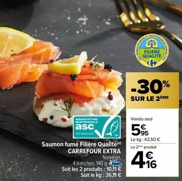 Carrefour - Saumon Fumé Filière Qualité offre à 5,95€ sur Carrefour Market