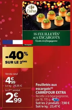 Carrefour - Feuilletés Aux Escargots offre à 4,99€ sur Carrefour Market