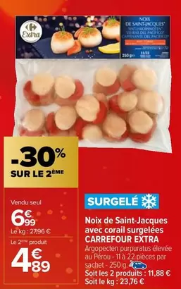 Carrefour - Noix De Saint-jacques Avec Corail Surgelées offre à 6,99€ sur Carrefour Market