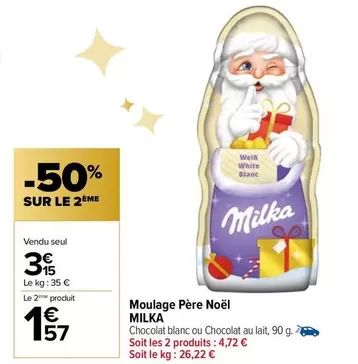 Milka - Moulage Père Noël offre à 3,15€ sur Carrefour Market