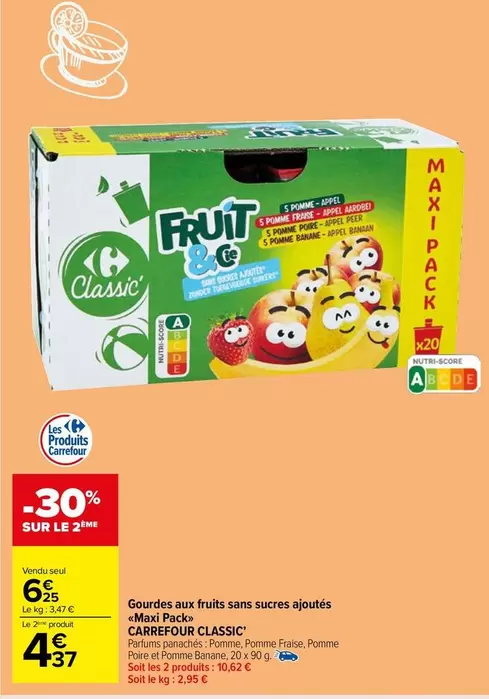 Carrefour - Goût De Aux Fruits Sans Sucres Ajoutés Maxi Pack Classic offre à 6,25€ sur Carrefour Market