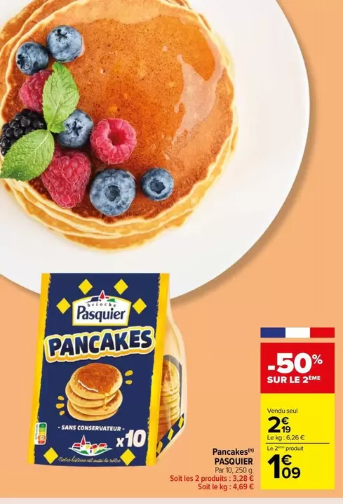 Pasquier - Pancakes offre à 2,19€ sur Carrefour Market