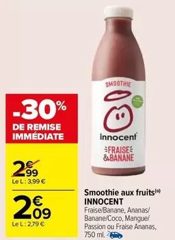 Innocent - Smoothie Aux Fruits offre à 2,09€ sur Carrefour Market