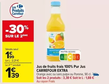 Carrefour - Jus De Fruits Frais 100% Pur Jus offre à 1,99€ sur Carrefour Market