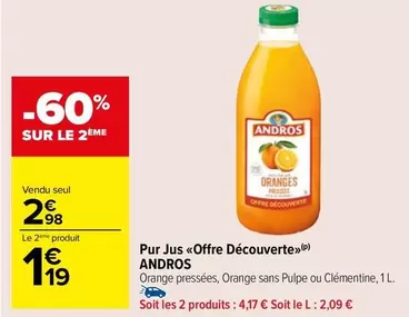 Andros - Pur Jus Offre Découverte offre à 2,98€ sur Carrefour Market