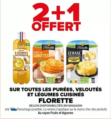 Florette - Sur Toutes Les Purees, Veloutés Et Légumes Cuisinés offre sur Carrefour Market