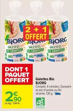 Bjorg - Galettes Bio offre à 2,9€ sur Carrefour Market