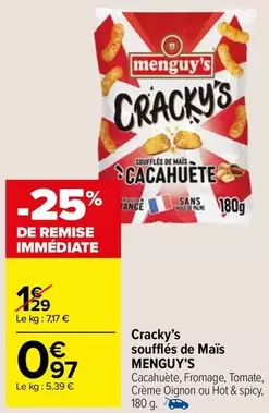 Menguy's - Cracky's Soufflés De Mais offre à 0,97€ sur Carrefour Market