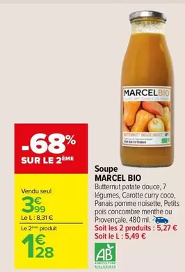 Marcel -  Bio - Soupe offre à 3,99€ sur Carrefour Market