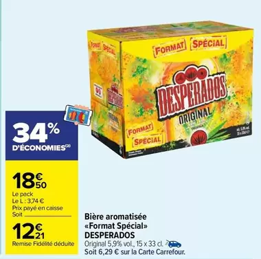 Desperados - Bière Aromatisée format Spécial offre à 12,21€ sur Carrefour Market