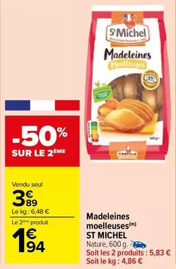 St michel - Madeleines Moelleuses offre à 3,89€ sur Carrefour Market