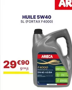 Areca - Huile 5w40 offre à 29,9€ sur Carter-Cash