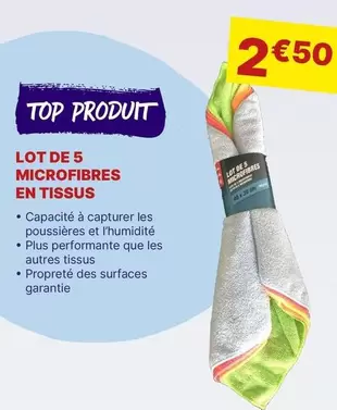 Top Produit - Lot De 5 Microfibres En Tissus offre à 2,5€ sur Carter-Cash