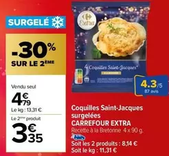 Carrefour - Coquilles Saint-jacques Surgelées Extra offre à 4,79€ sur Carrefour