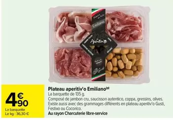 Plateau Aperitiv'o Emiliano offre à 4,9€ sur Carrefour