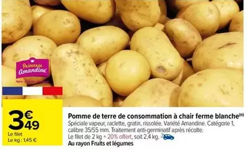 Pomme De Terre De Consommation À Chair Ferme Blanche offre à 3,49€ sur Carrefour