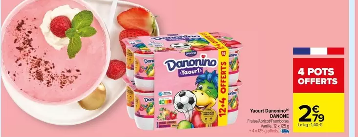 Danone - Yaourt Danonino offre à 2,79€ sur Carrefour