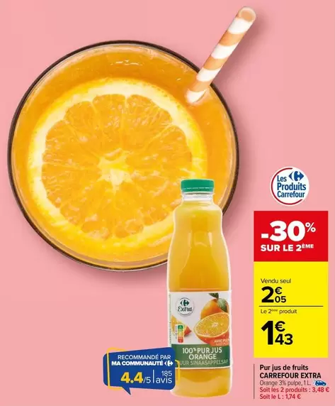 Carrefour - Pur Jus De Fruits offre à 2,05€ sur Carrefour