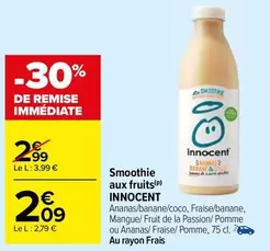 Innocent - Smoothies Aux Fruits offre à 2,09€ sur Carrefour