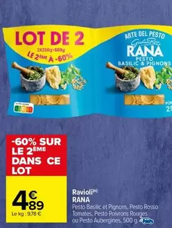 Rana - Ravioli offre à 4,89€ sur Carrefour